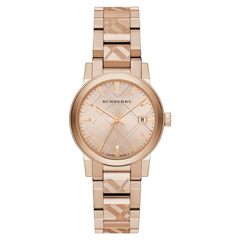 Burberry Ladies Swiss Made Stainless Steel Rose Gold 34mm Watch BU9146