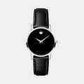 Movado Museum Women's Black Analog Leather Watch 607274