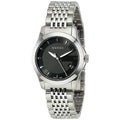 Gucci G Timeless Silver Stainless Steel Black Dial Quartz Watch for Ladies - YA126502
